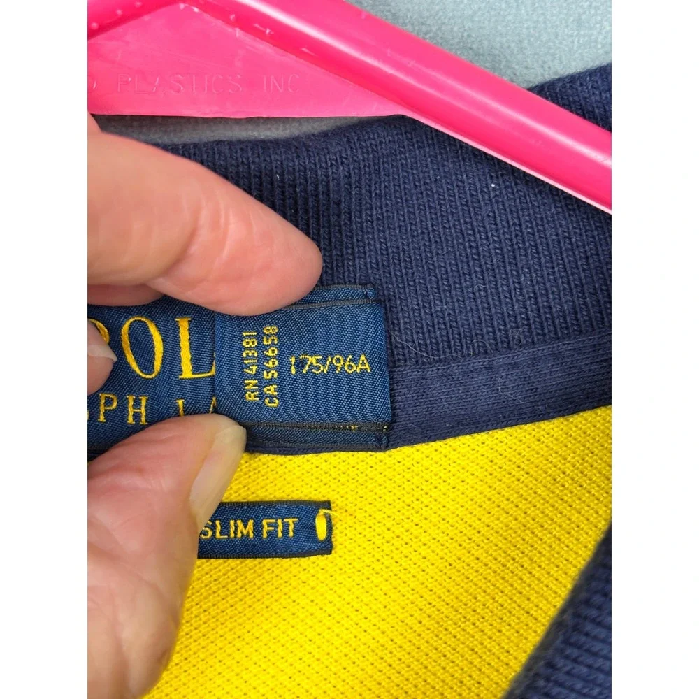 Polo Ralph Lauren Brasil Custom Slim Fit Polo Shirt Yellow Mens Medium